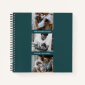 Modern Triptych 3-Foto Collage Journal - Aquamarin Notizblock (Vorderseite)