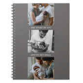 Modern Triptych 3-Foto Collage Journal - Grau Notizblock (Vorderseite)