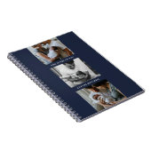Modern Triptych 3-Foto Collage Journal - Navy Notizblock (Rechte Seite)