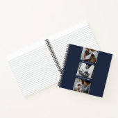 Modern Triptych 3-Foto Collage Journal - Navy Notizblock (Innenseite)