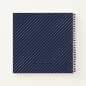 Modern Triptych 3-Foto Collage Journal - Navy Notizblock (Rückseite)