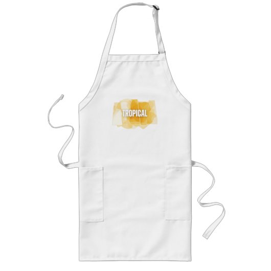 Modern Tropical Abstract Yellow Shapes Tee Lange Schürze (Vorne)