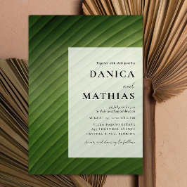 Modern Tropical Banana Leaf Wedding Einladung