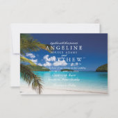 Modern Tropical Beach Palm Sea Wedding Card Einladung (Vorderseite)