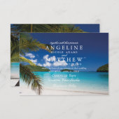 Modern Tropical Beach Palm Sea Wedding Card Einladung (Vorne/Hinten)