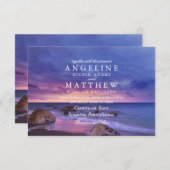 Modern Tropical Beach Sand Sunset Sea Wedding Card Einladung (Vorne/Hinten)