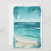 Modern Tropical Beach Turquoise Graduation Party  Einladung (Rückseite)
