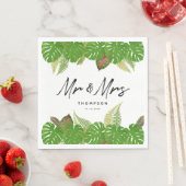 Modern Tropical Blätter Script Wedding Serviette (Beispiel)