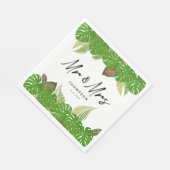 Modern Tropical Blätter Script Wedding Serviette (Ecke)