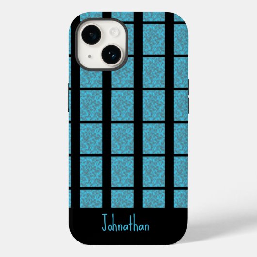 Modern Tropical Blue Splash Grau Case-Mate iPhone Hülle (Rückseite)
