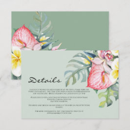 Modern Tropical Floral Hawaii Wedding Begleitkarte