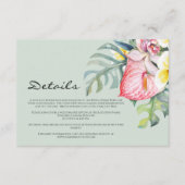 Modern Tropical Floral Hawaii Wedding Begleitkarte (Vorderseite)