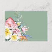 Modern Tropical Floral Hawaii Wedding Begleitkarte (Rückseite)