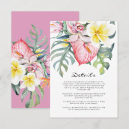 Modern Tropical Floral Hawaii Wedding Begleitkarte