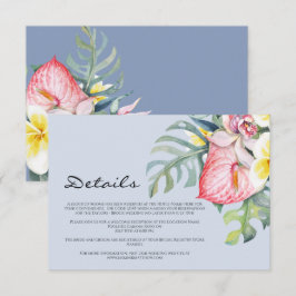 Modern Tropical Floral Hawaii Wedding Begleitkarte