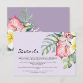Modern Tropical Floral Hawaii Wedding Begleitkarte