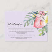Modern Tropical Floral Hawaii Wedding Begleitkarte (Vorderseite)