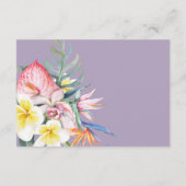 Modern Tropical Floral Hawaii Wedding Begleitkarte (Rückseite)