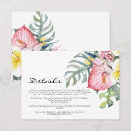 Modern Tropical Floral Hawaii Wedding Begleitkarte