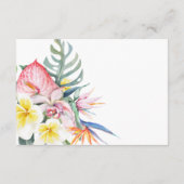 Modern Tropical Floral Hawaii Wedding Begleitkarte (Rückseite)