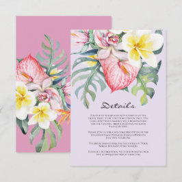 Modern Tropical Floral Hawaii Wedding Begleitkarte