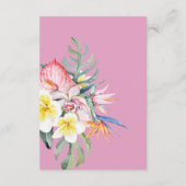 Modern Tropical Floral Hawaii Wedding Begleitkarte (Rückseite)