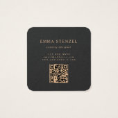 Modern Tropical Floral Square Business Card  (Rückseite)