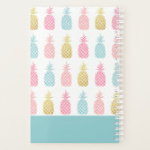 Modern Tropical Gold Ananas Monogram Planer (Rückseite)