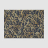 Modern Tropical Gold Foliage Blue Pattern Seidenpapier (Vorderseite)