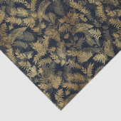Modern Tropical Gold Foliage Blue Pattern Seidenpapier (Ausschnitt)