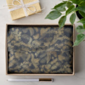 Modern Tropical Gold Foliage Blue Pattern Seidenpapier (Geschenk)