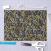 Modern Tropical Gold Foliage Blue Pattern Seidenpapier (Handwerk)