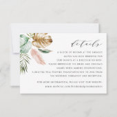 Modern Tropical Gold Palm Green Details Karte (Vorderseite)
