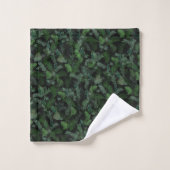 Modern tropical green foliage Black pattern Badhandtuch Set (Waschlappen)