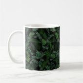 Modern tropical green foliage Black pattern Kaffeetasse (Links)