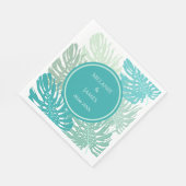 Modern Tropical Grenery Palm Blätter Hochzeitspapi Serviette (Ecke)