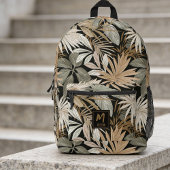 Modern Tropical Leaf Black & Gold Pattern Custom Bedruckter Rucksack
