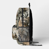 Modern Tropical Leaf Black & Gold Pattern Custom Bedruckter Rucksack (Rechts)