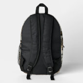 Modern Tropical Leaf Black & Gold Pattern Custom Bedruckter Rucksack (Rückseite)
