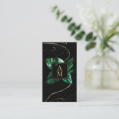 Modern Tropical Marble Monogram Business Card Visitenkarte (Stehend Vorderseite)