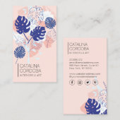 Modern Tropical Monstera Leaf Muster Designer III Visitenkarte (Vorne/Hinten)