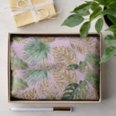 Modern Tropical Palm Blätter Monstera Gold Glitzer Seidenpapier (Geschenk)