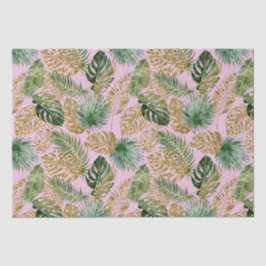 Modern Tropical Palm Blätter Monstera Gold Glitzer Seidenpapier