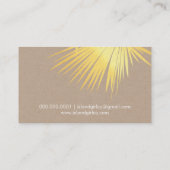 MODERN TROPICAL PALM FRONDS Logo trendy gold kraft Visitenkarte (Rückseite)