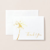 Modern Tropical Palm Tree Vielen Dank Folienkarte (Vorderseite mit Umschlag)