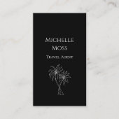 Modern Tropical Palm Trees Drawing Black Visitenkarte (Vorderseite)