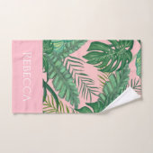 Modern Tropical Pattern Monogram Pink Towel Set (Handtuch)