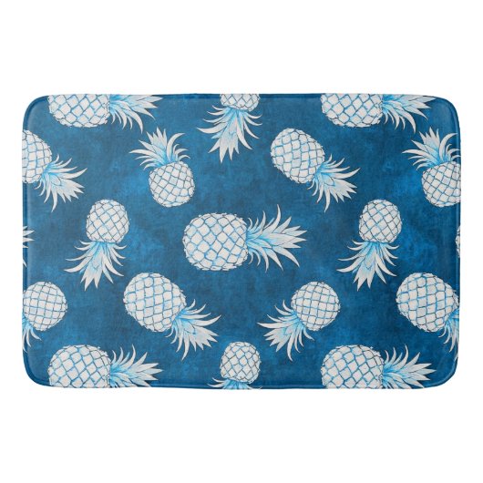 Modern Tropical Pineapple Watercolor Badematte (Vorderseite)