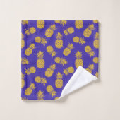 Modern Tropical Pineapple Watercolor Badhandtuch Set (Waschlappen)
