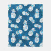 Modern Tropical Pineapple Watercolor Fleecedecke (Vorderseite)
